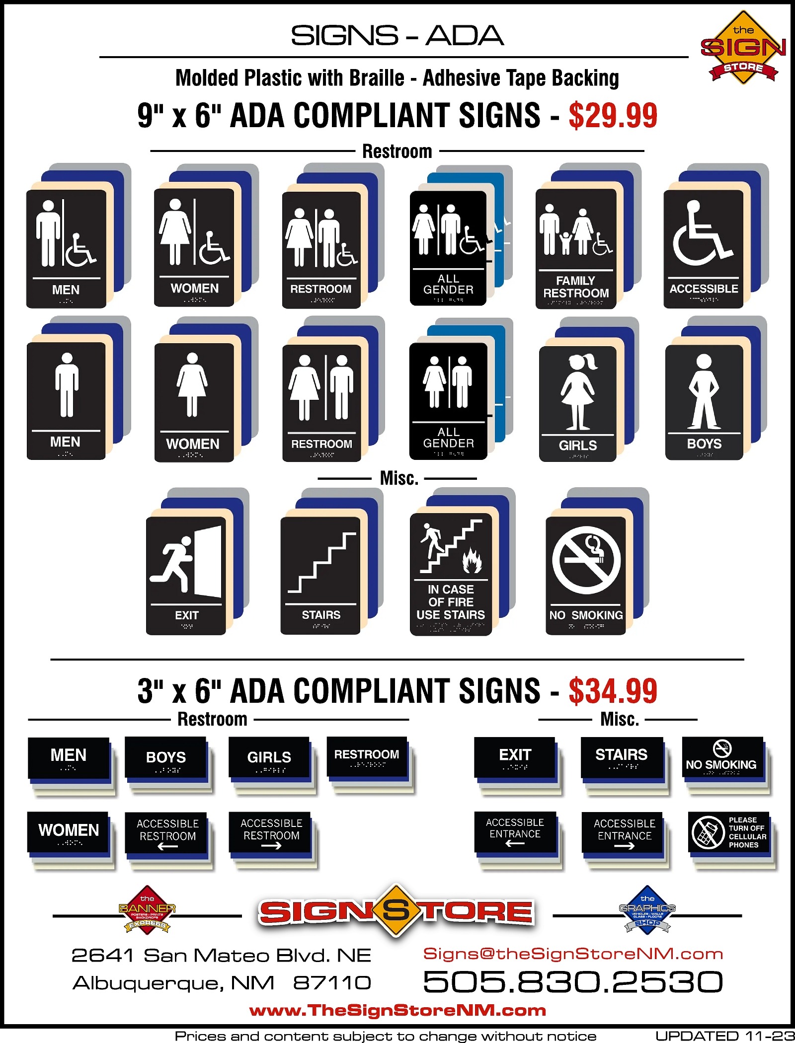 ADA Women Restroom 9x6 Braille The Sign Store NM